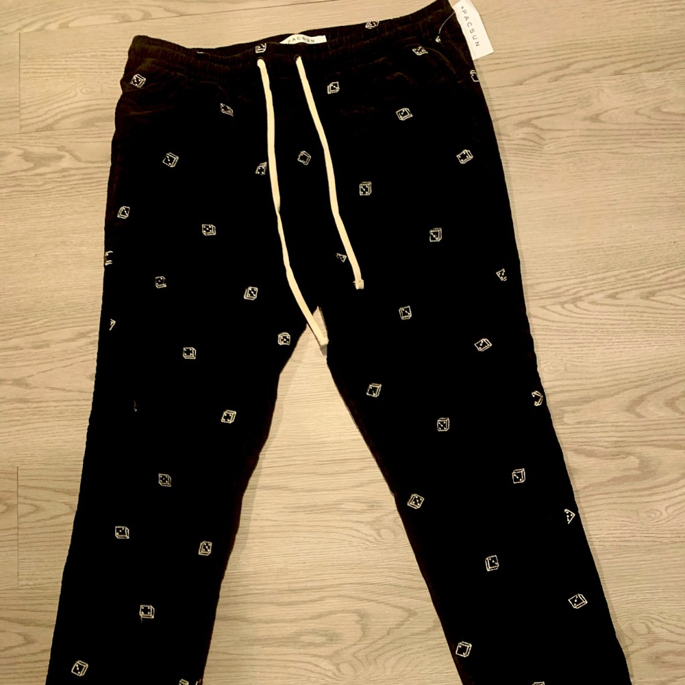 Brand new Pacsun Corduroy Pants With Dice Embroidery Never worn with tag